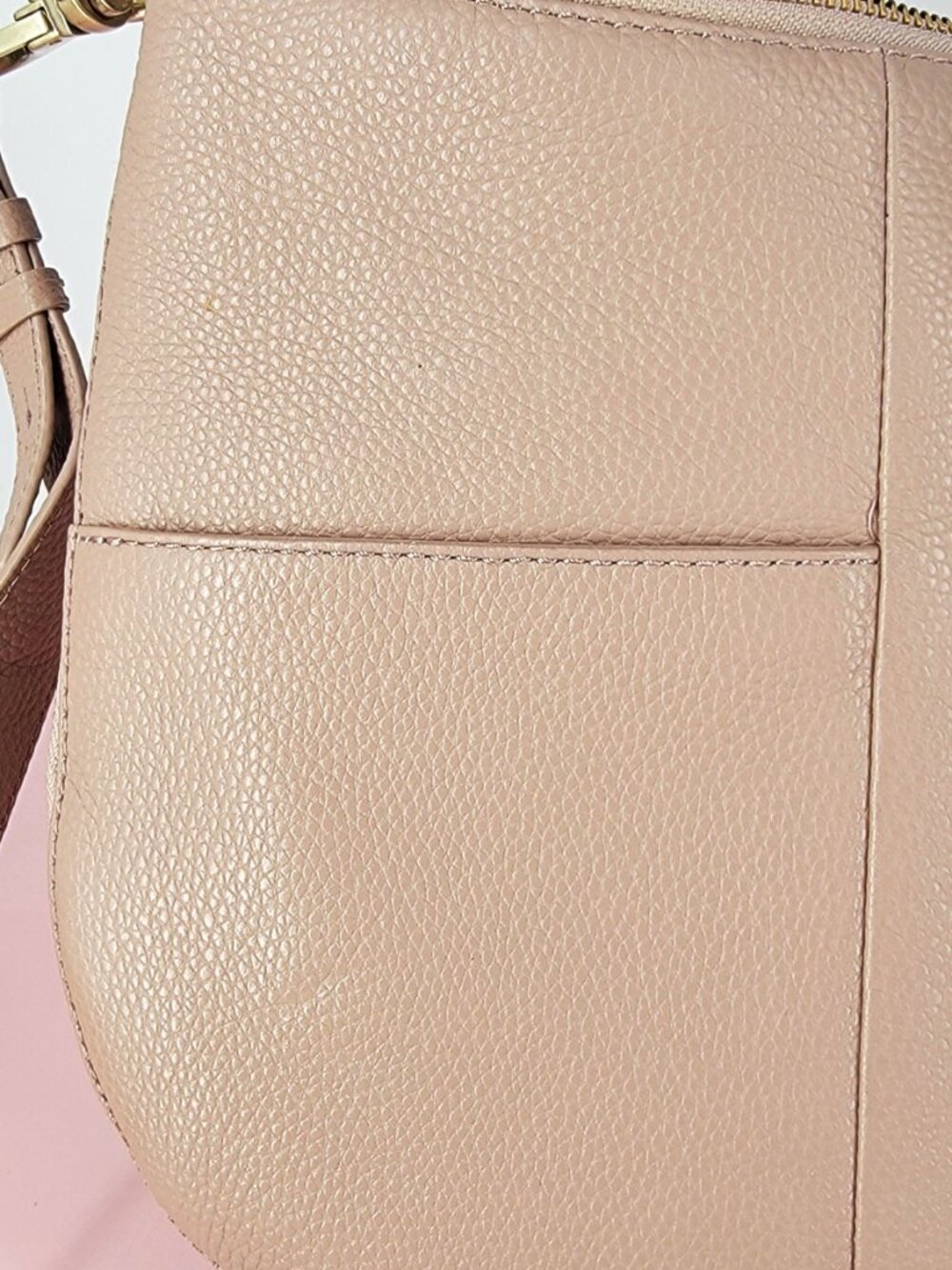 Radley London NWOT Blush Pebble Leather Pudding Lane Crossbody Hobo Bag Expands - Picture 11 of 16